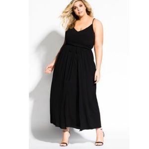 CITY CHIC Black Maxi Divine Overlay Dress | 14
